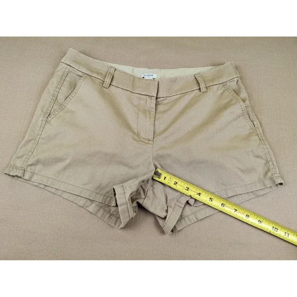 J. Crew Women's 8 Beige Tan Khaki Chino 100% Cotton Shorts 3.5" Inseam Mid Rise - Picture 10 of 11
